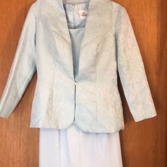 NWT LanTing Bride mother of the groom/ bride dress. Lite blue dress with jacket - Picture 6 of 11